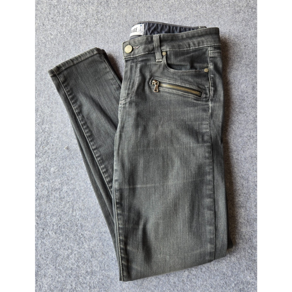 Paige Indio Zip Jeans Women's 29 Black Mid Rise Skinny Zipper Denim